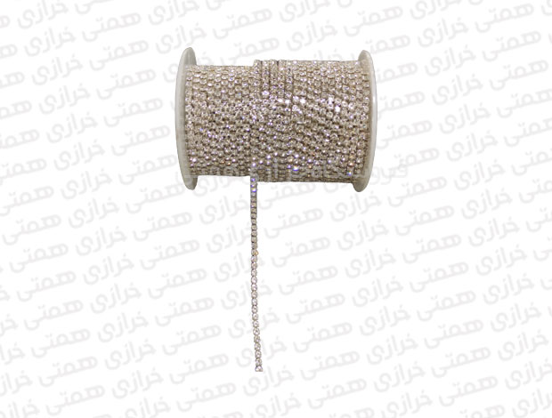 زنجیر-فشرده-نگین-نقره-ای.jpg نگین متری فشرده نقره ای تک خط - Image 1