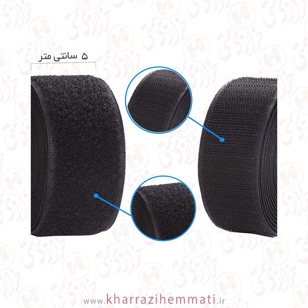 چسب-اتیکت-5-سانت-مشکی چسب نر و ماده اتیکت 5 سانت مشکی - Image 1