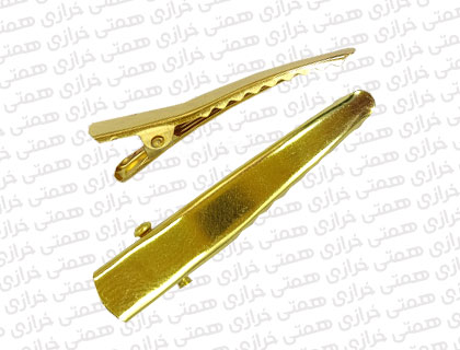 گیره-انبری-طلایی-دم-باریک.jpg گیره انبری ( تمساحی ) دم باریک طلایی 4 سانت - Image 1