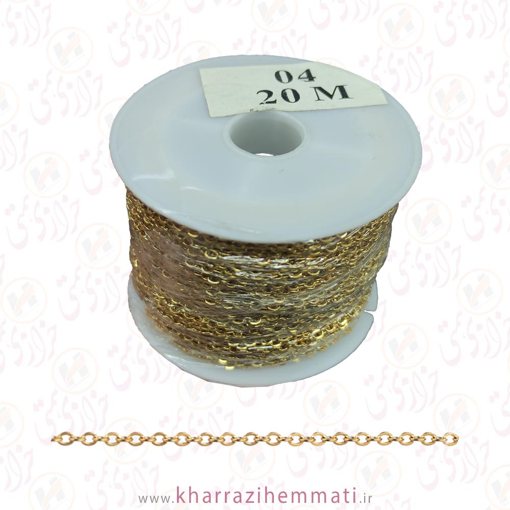 زنجیر-04-دیپلمات-طلایی-استیل زنجیر استیل دیپلمات طلایی سایز 04 ( متری / توپی ) - Image 1