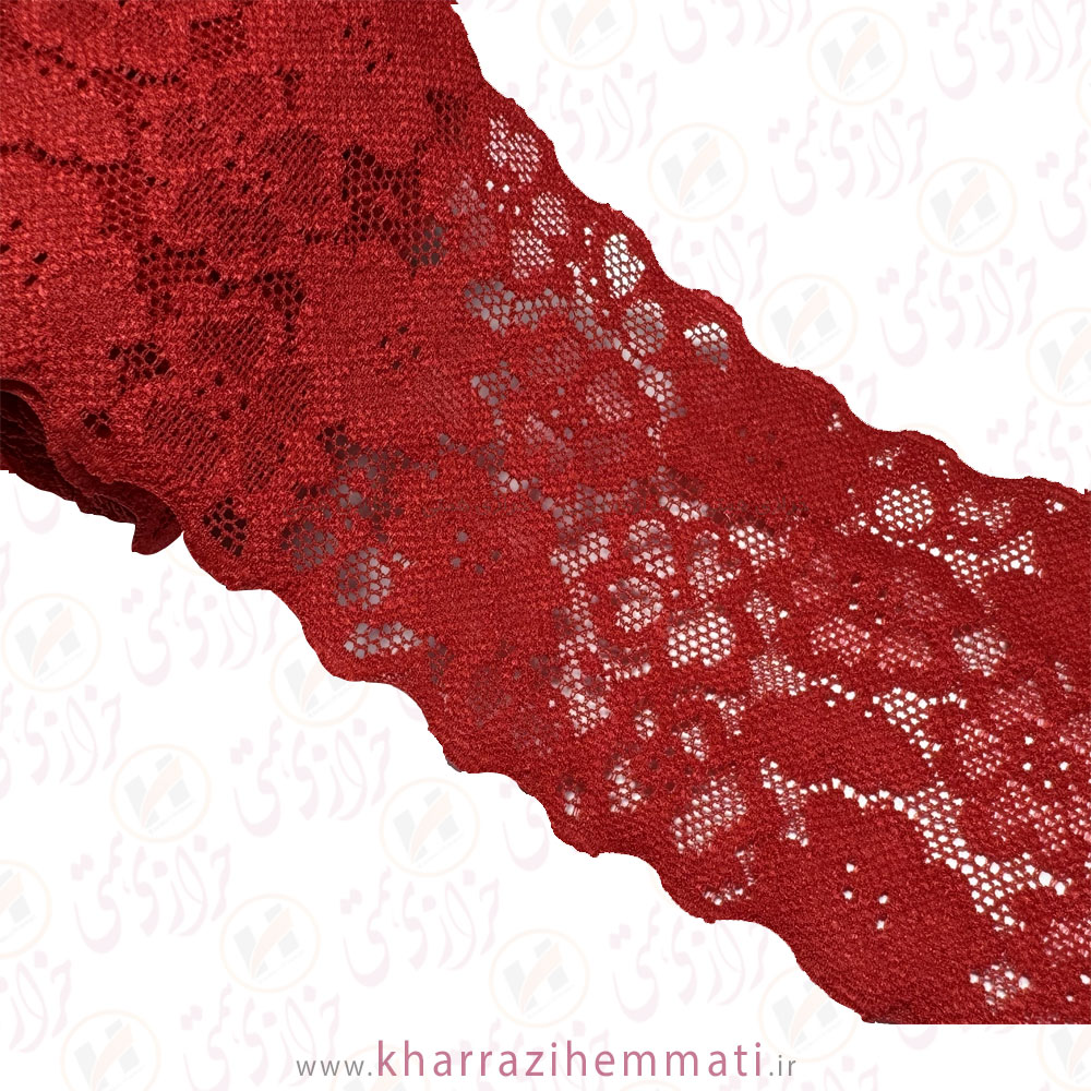 2842363772457 تور دانتل كشي قرمز عرض 7 سانت - متري - Image 1
