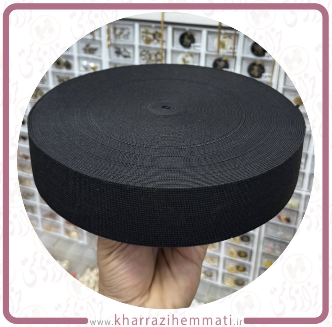 کش 5 سانت ایرانی مشکی جنس تبریز وزن 1 کیلوی بسته حدود 34 متری کش 5 سانت ایرانی مشکی جنس تبریز وزن 1 کیلوی بسته حدود 34 متری - Image 1