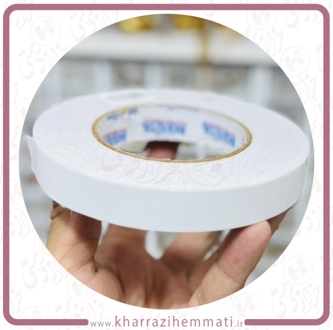چسب دو طرفه شيشه اي کاغذی عرض 2 سانت رول 50 متري چسب دو طرفه شيشه اي کاغذی عرض 2 سانت رول 50 متري - Image 1
